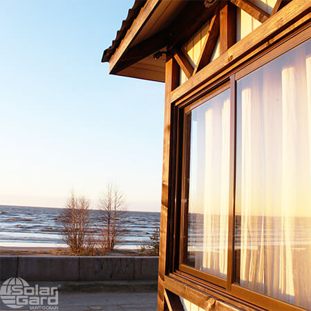 Solar Gard Quantum window film shown on exterior of home