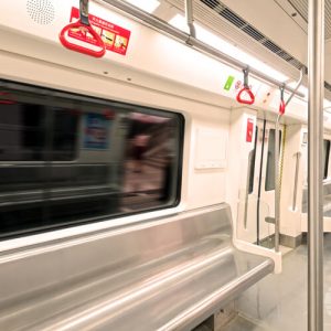 Interior of subway car